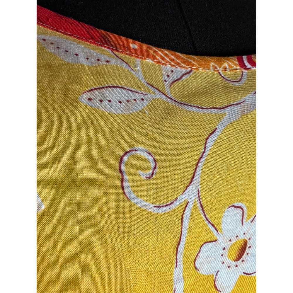 California Concepts Yellow Floral Maxi Dress Spaghetti Strap Tie Waist Size 5 - Picture 5 of 8